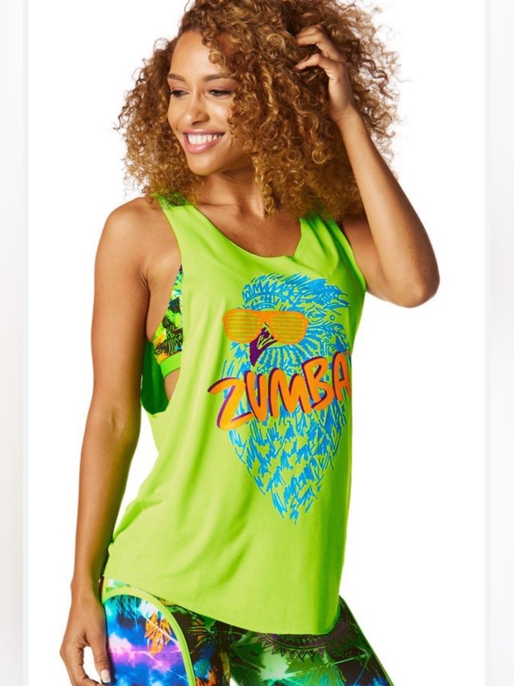 Zumba Rock N Rave Loose Tank - Get in Lime